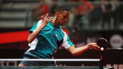 Hamidou Sow bei der WM in Düsseldorf in Aktion! (Quelle: ITTF)