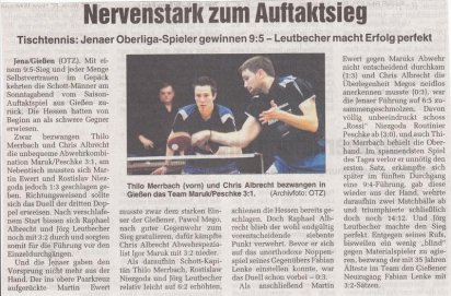 Presseartikel OTZ vom 07.09.2010