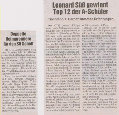Presseartikel OTZ vom 11.09.2010